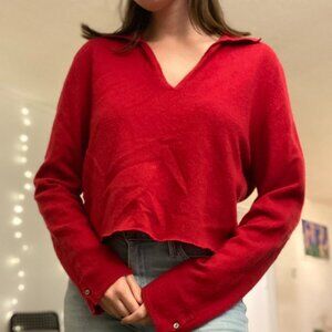 Red cashmere sweater